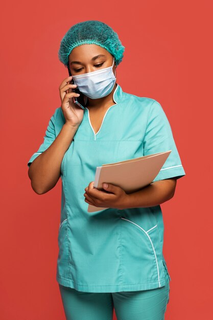 Beautiful black nurse portrait