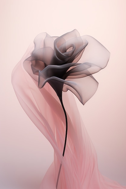 Beautiful black rose  in studio