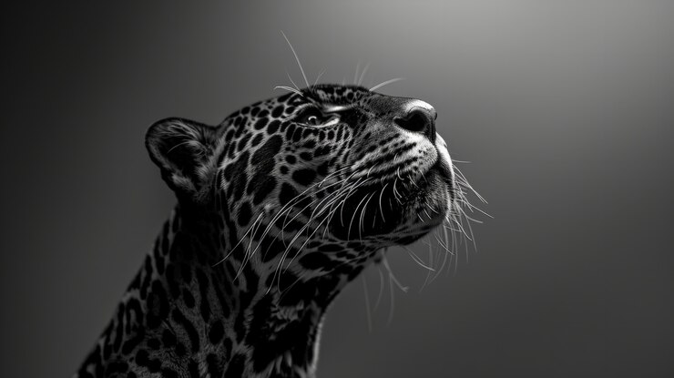 Free Photo beautiful black and white jaguar