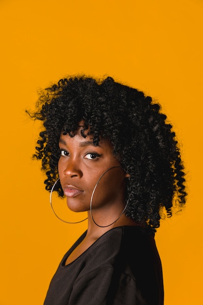 Beautiful black young female in studio