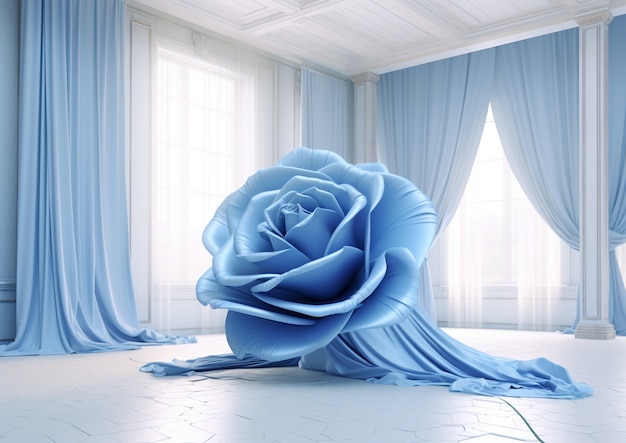 실내에 아름다운 푸른 장미
