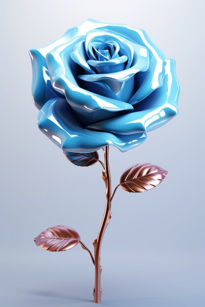 Beautiful blue rose in studio