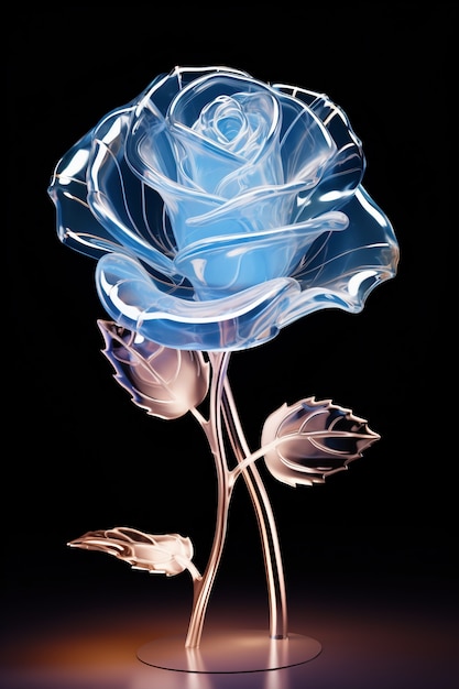 Beautiful blue rose in studio