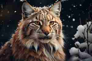 Free photo beautiful bobcat in nature