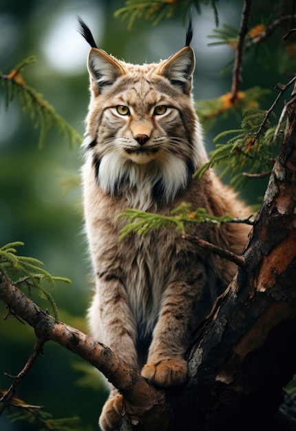 Beautiful bobcat in nature