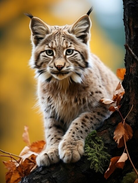 Beautiful bobcat in nature