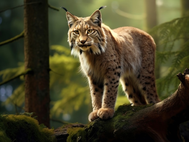 Beautiful bobcat in nature