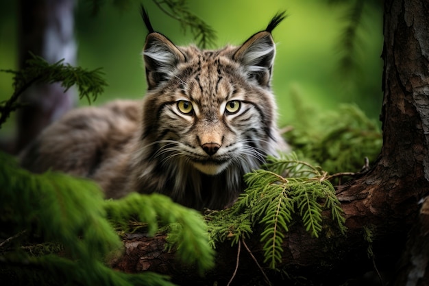 Foto gratuita bellissimo gatto selvatico in natura