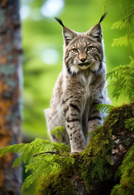 Beautiful bobcat in nature