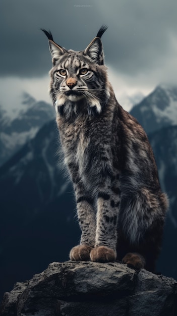 Free photo beautiful bobcat in nature