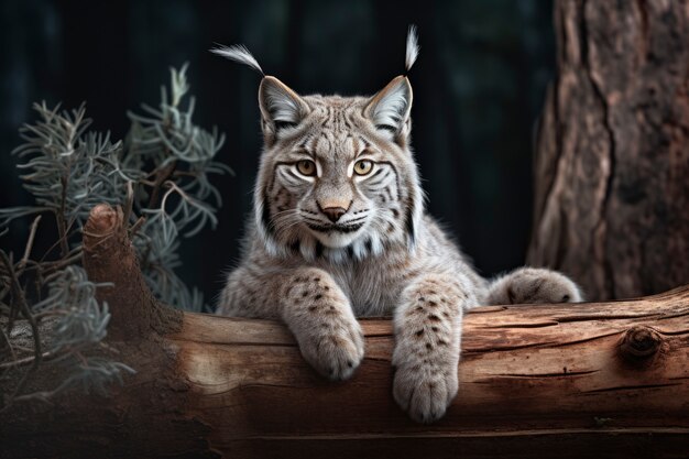 Free photo beautiful bobcat in nature