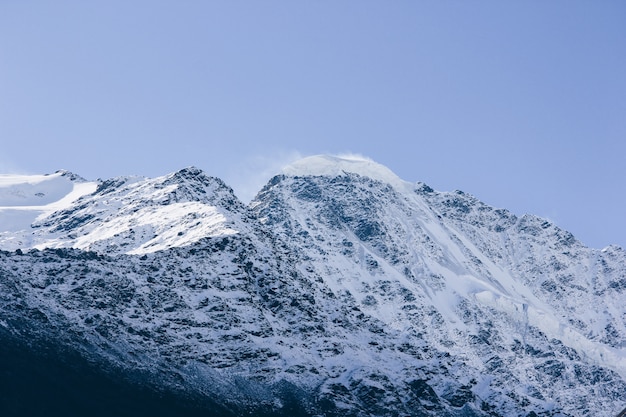 Beautiful breathtaking scenery of high mountains and hills in the countryside