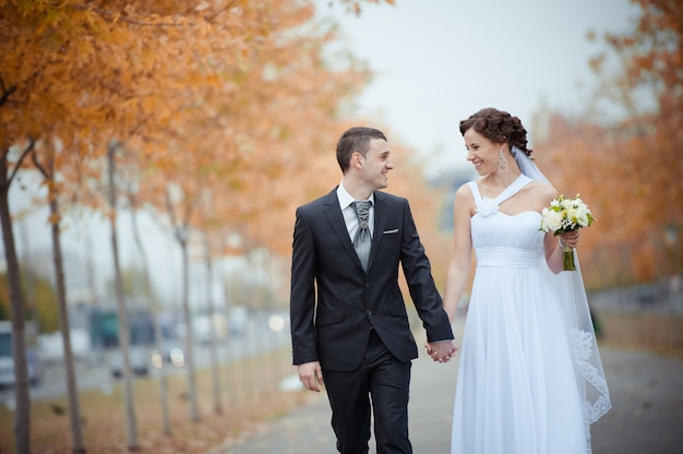 A beautiful bride and groom