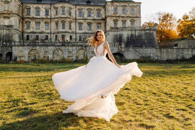  a beautiful bride wearing wedding dress