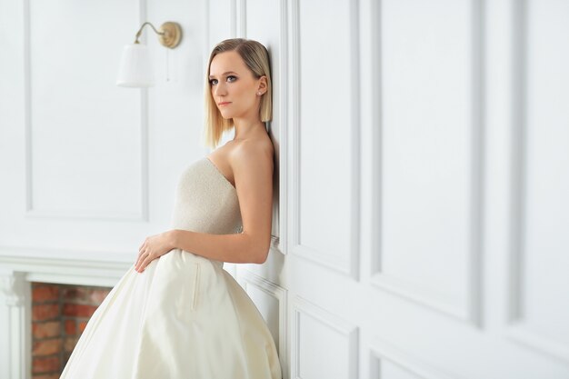 Free photo beautiful bride in a wedding dress