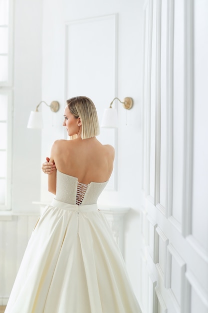 Beautiful bride in a wedding dress