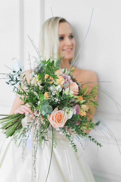 Beautiful bride in a wedding dress