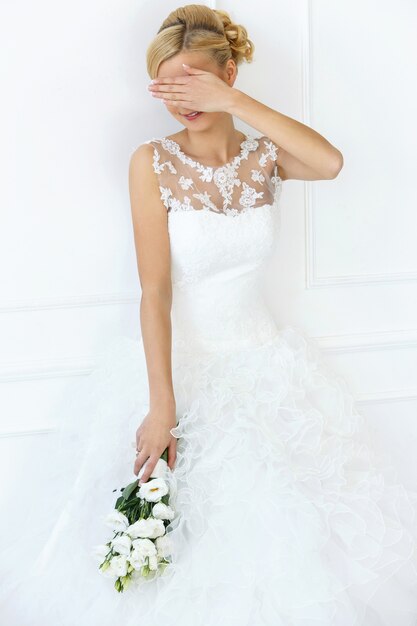 Beautiful bride with bouquet