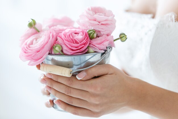 Beautiful bride with bouquet