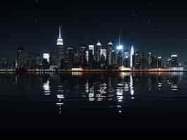 Free photo beautiful bright empire state building at nighttime