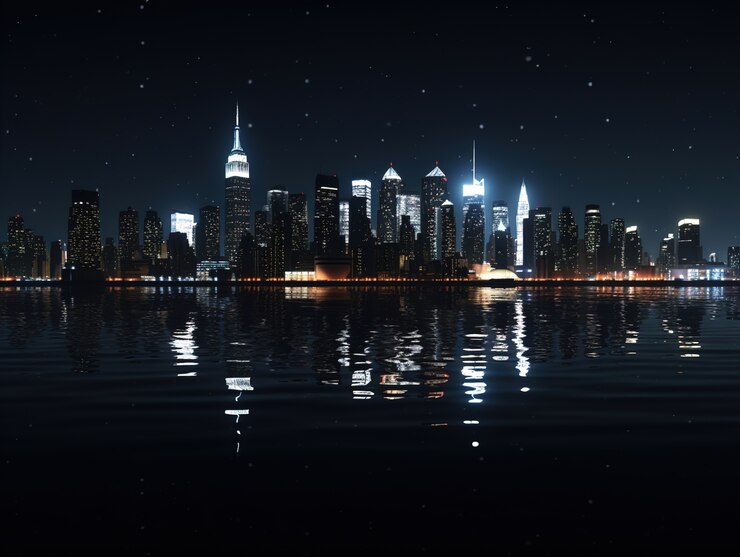 Free Photo beautiful bright empire state building at nighttime