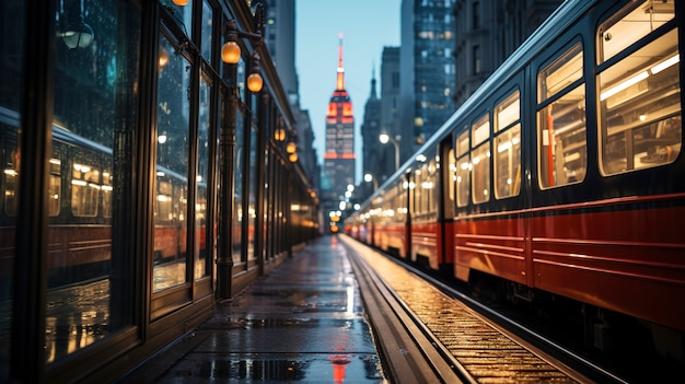 Beautiful bright empire state building at nighttime