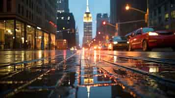 Free photo beautiful bright empire state building at nighttime