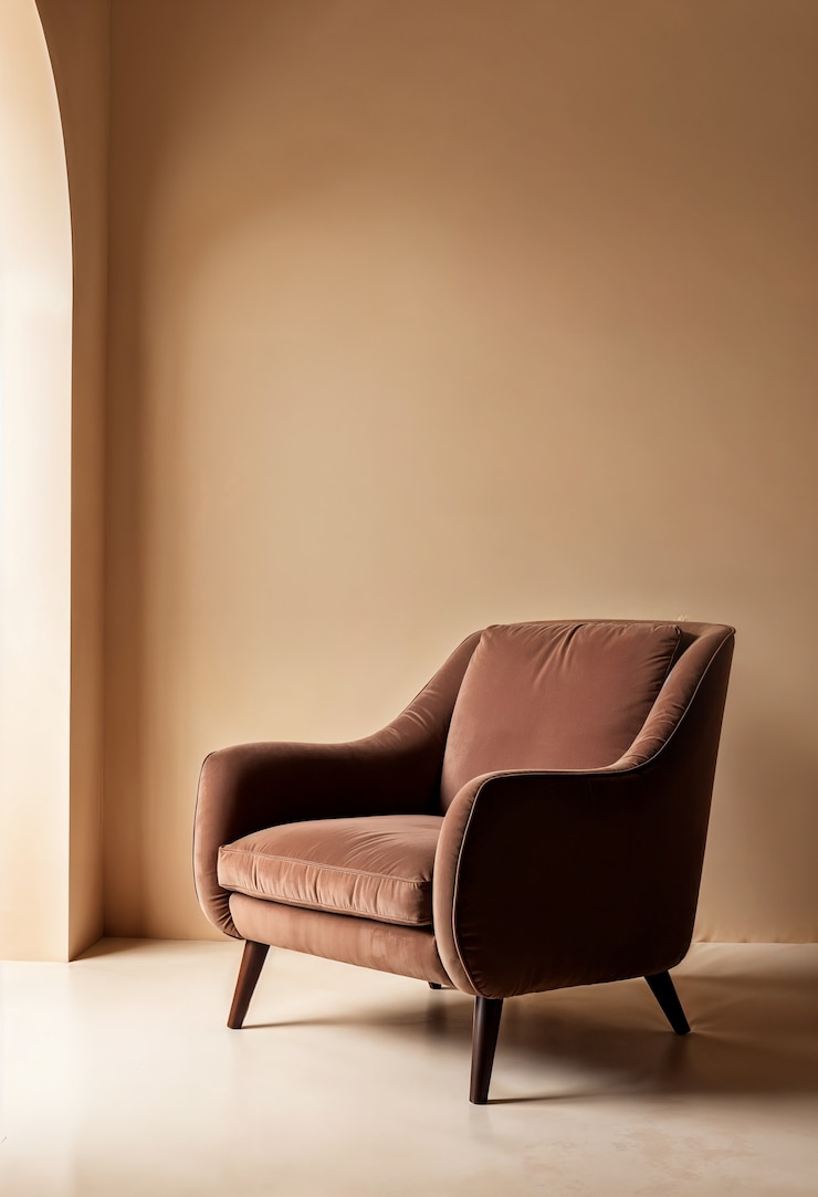Free Photo beautiful brown armchair indoors