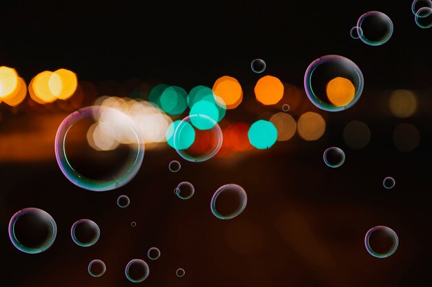 Beautiful bubble floating in exterior