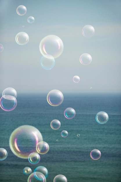 Beautiful bubble floating in exterior