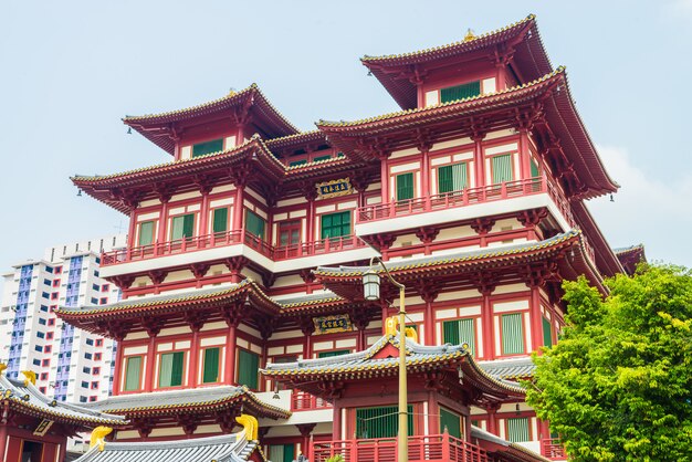 Beautiful Buddha tooth temple at singapore