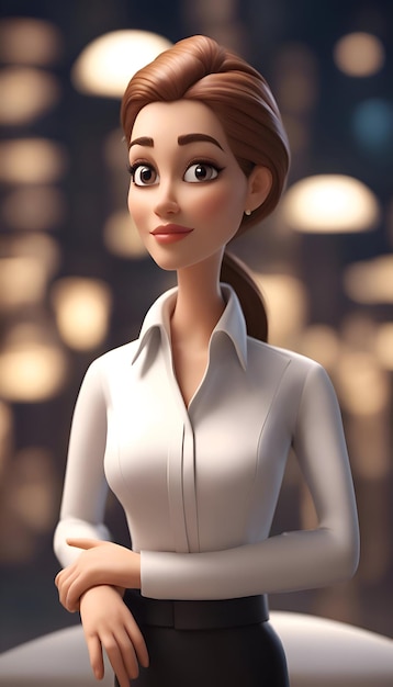 Бесплатное фото Красивая деловая женщина в деловом костюме 3d-рендеринг