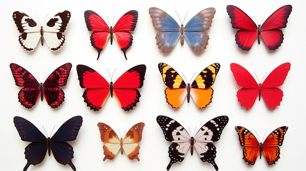 Free photo beautiful butterfly collection