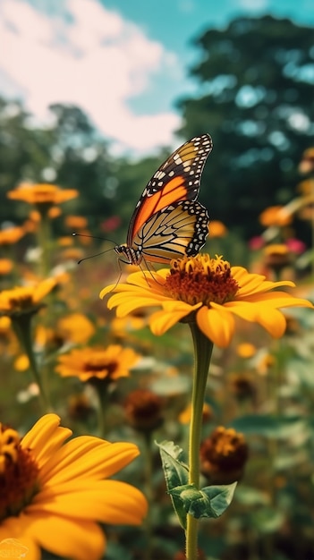 Free photo beautiful butterfly in nature