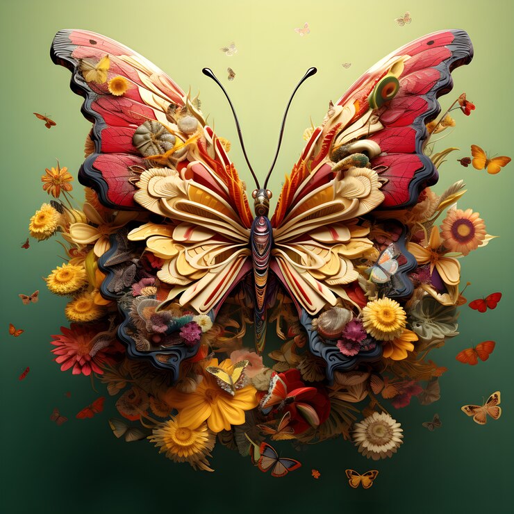 Free Photo beautiful butterfly with detailed design