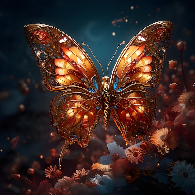 Beautiful butterfly with detailed design