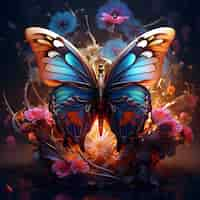 Free photo beautiful butterfly with detailed design