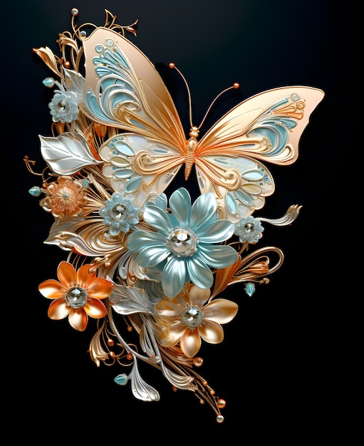 Бесплатное фото Красивая бабочка с подробным рисунком