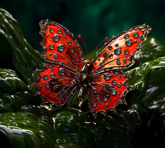 Free photo beautiful butterfly with detailed design