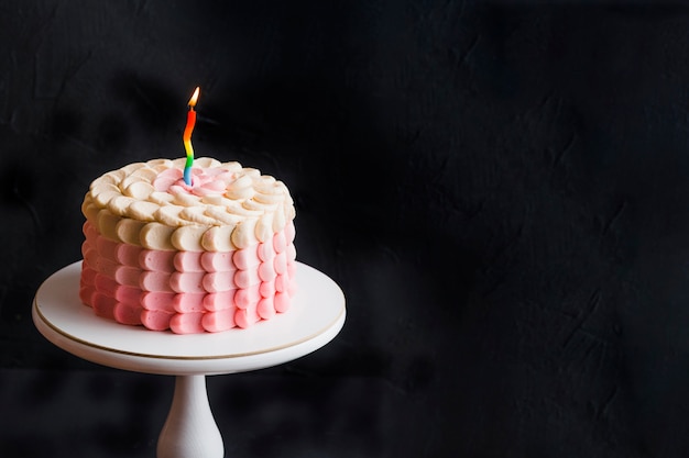 Beautiful cake on black background