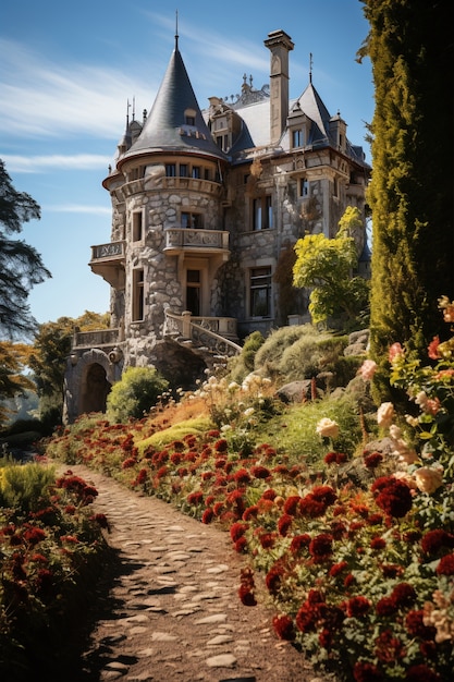 Foto gratuita bellissimo castello circondato dalla natura