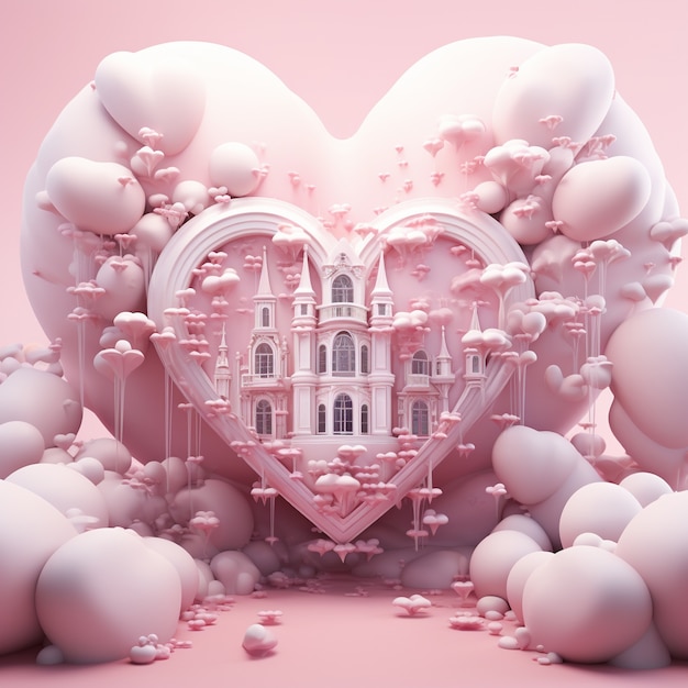 Beautiful castle with hearts
