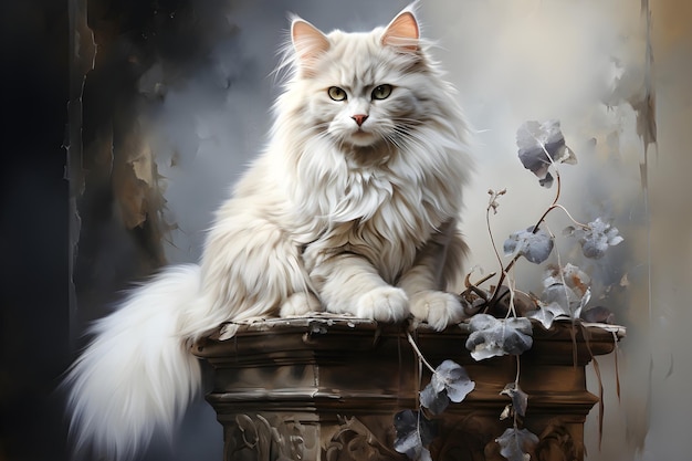 Foto gratuita bellissimo disegno di pittura di gatto