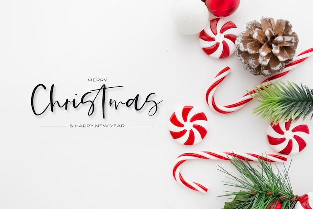 Beautiful christmas composition congratulating the christmas season