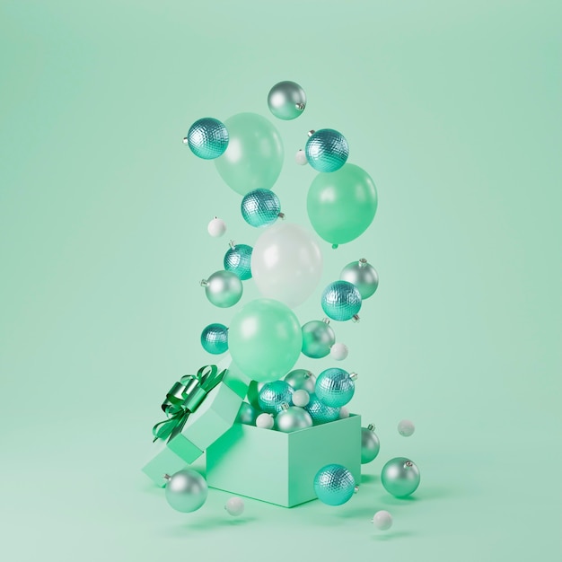 Бесплатное фото Красивая рождественская концепция с елочными шарами