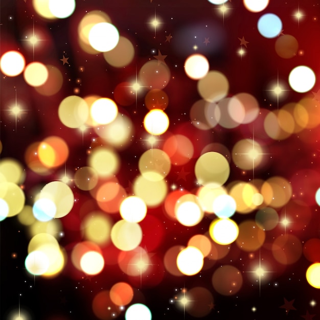 Natale sfondo di luci bokeh e stelle