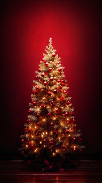 Free photo beautiful christmas tree decorated with lots of ornaments