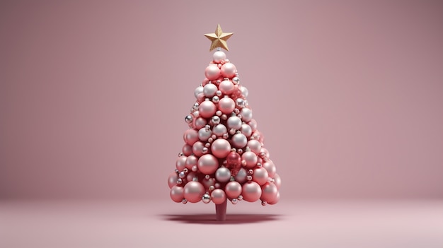 Красивая рождественская елка в студии