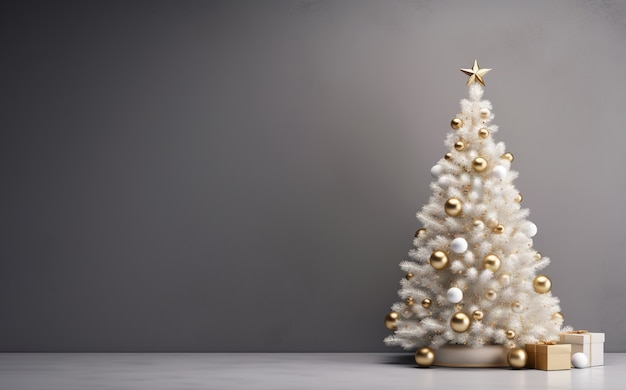 Free photo beautiful christmas tree in studio