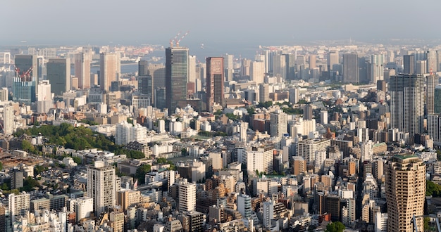 Beautiful city landscape daytime high angle